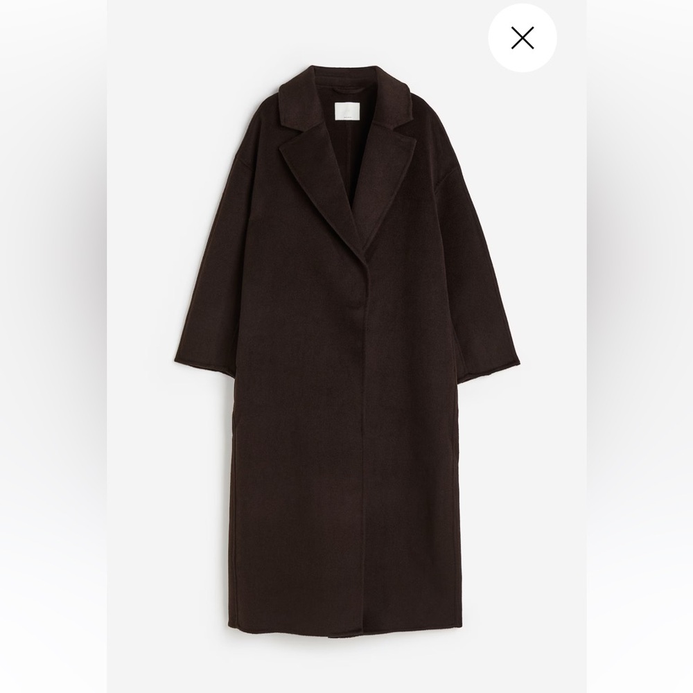 H&M Premium selection - Dark brown double faced wool coat